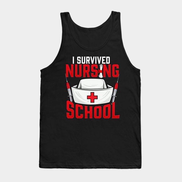 Cute I Survived Nursing School RN Graduation Tank Top by theperfectpresents